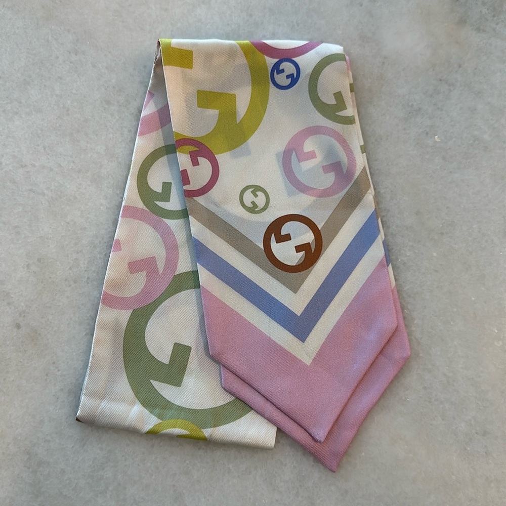 Gucci Silk Twill Scarf GG Print - Pastels